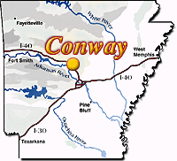Location of Conway, Arkansas